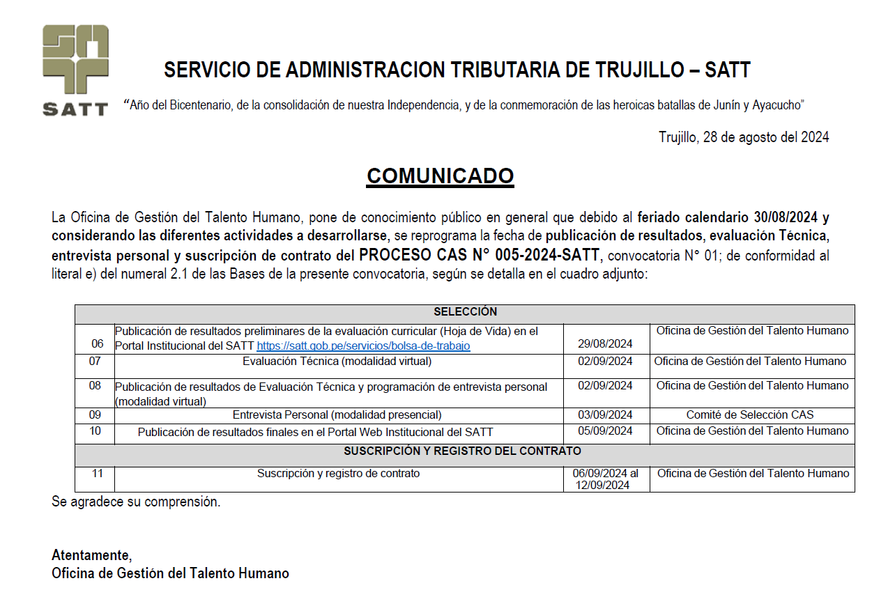 comunicado