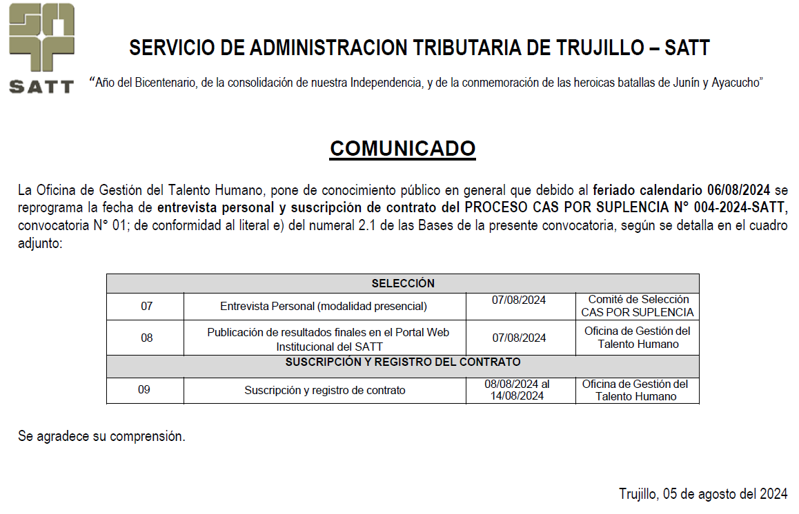 comunicado
