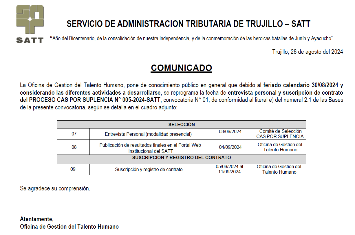 Comunicado