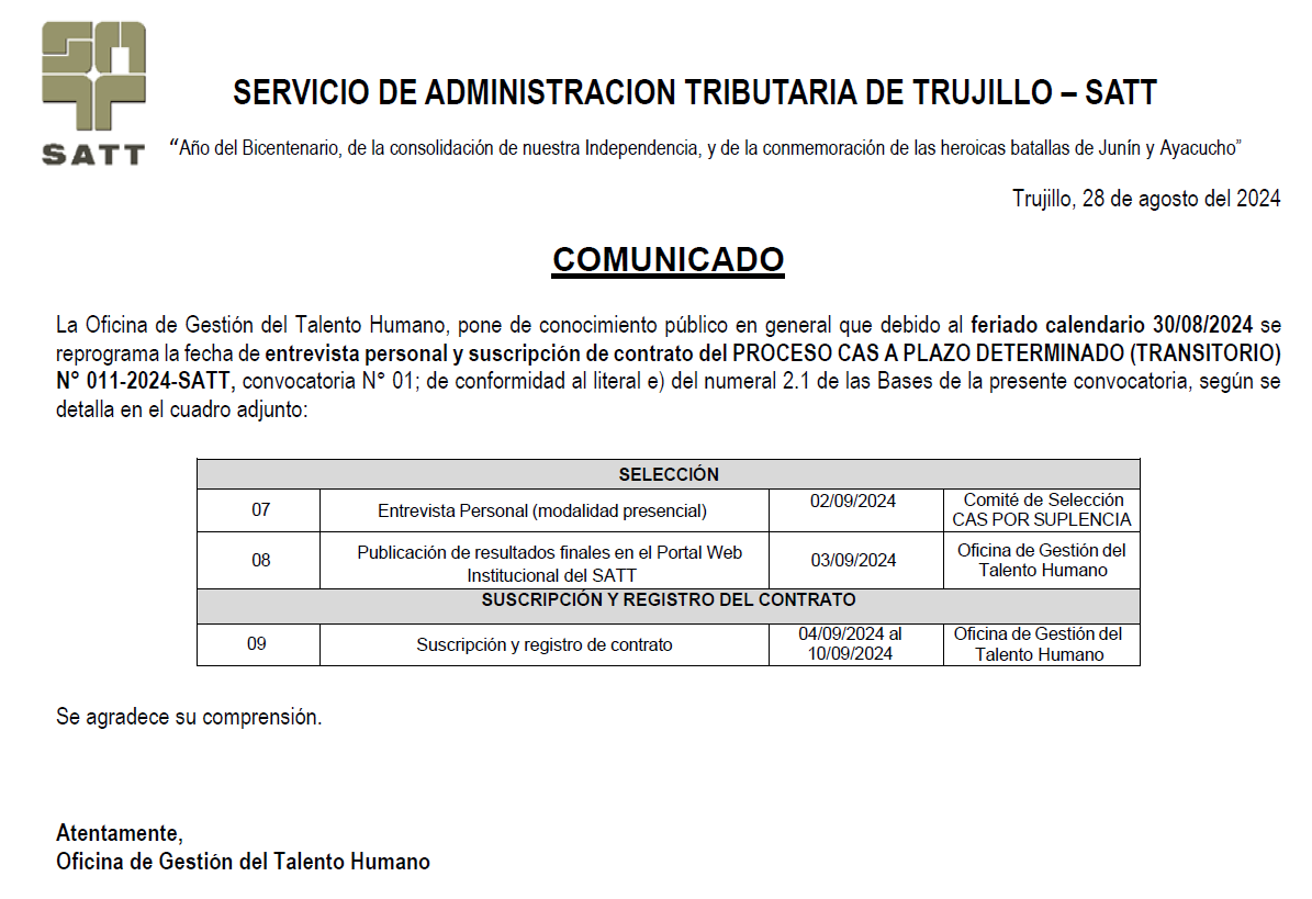 comunicado